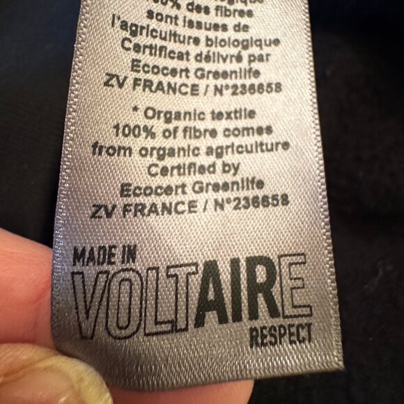Like new Zadig & Voltaire Unisex Upper Peace Love Sweatshirt in Black Size Large - Picture 13 of 13